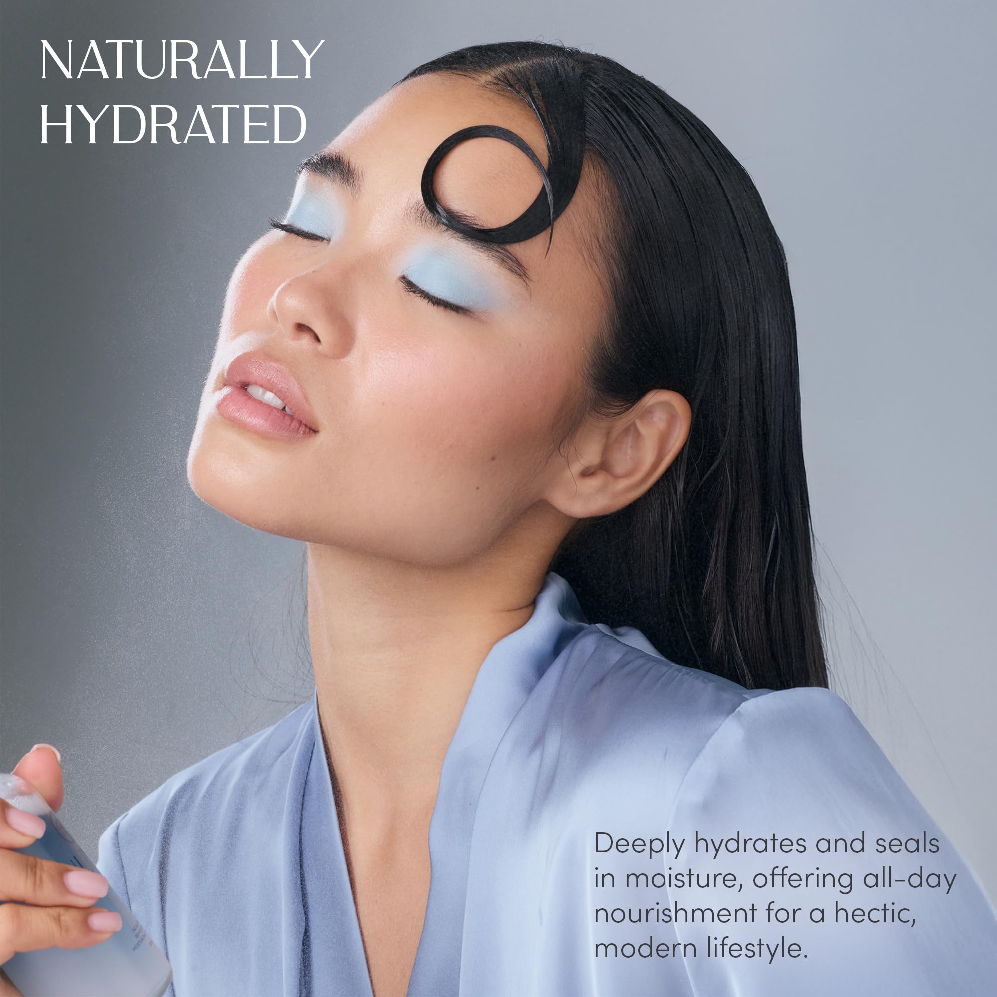 NUNA peptide-infused mist smooths skin surface for a refined look.
