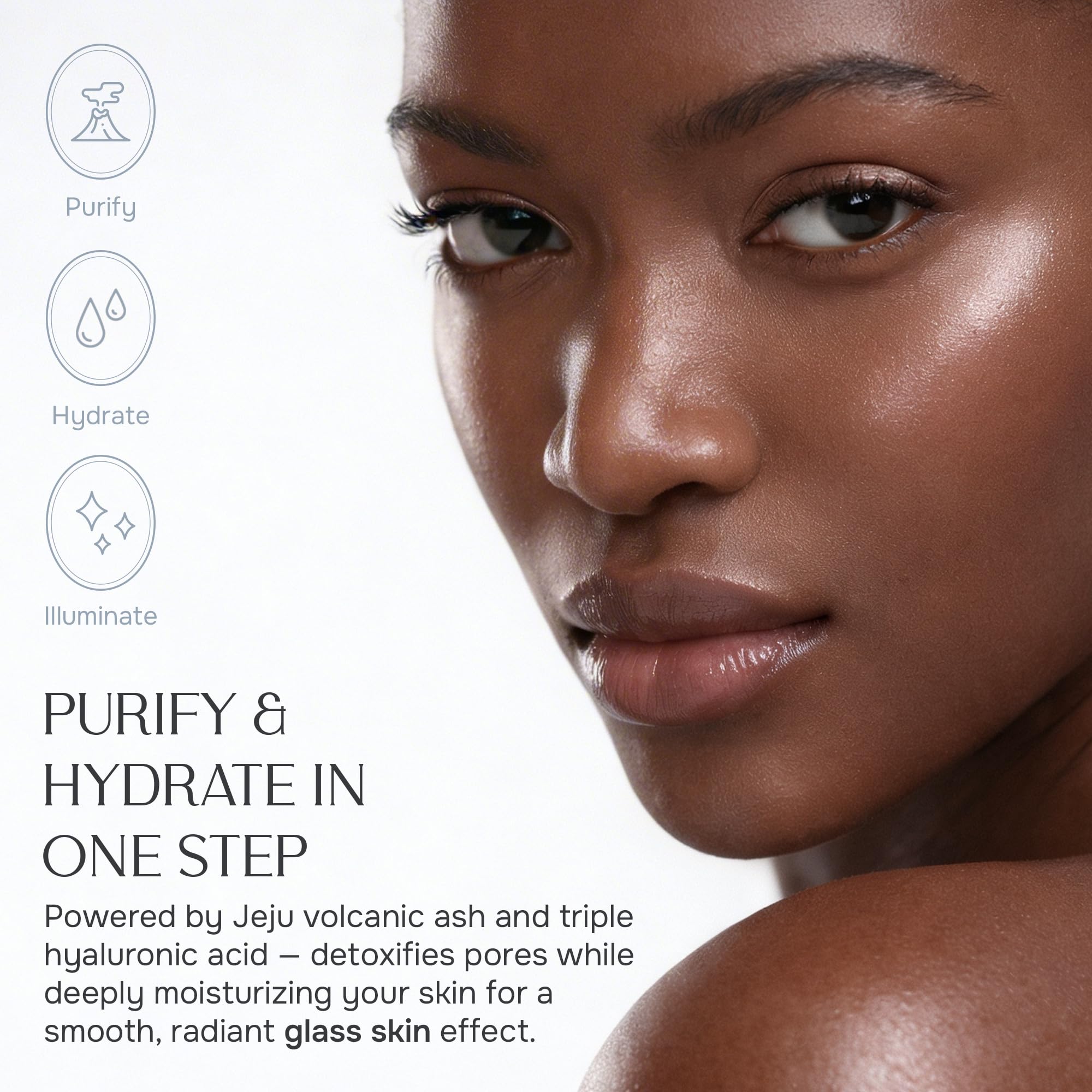 NUNA Volcanic Ash Hydrogel Mask smile line patches applied for targeted care