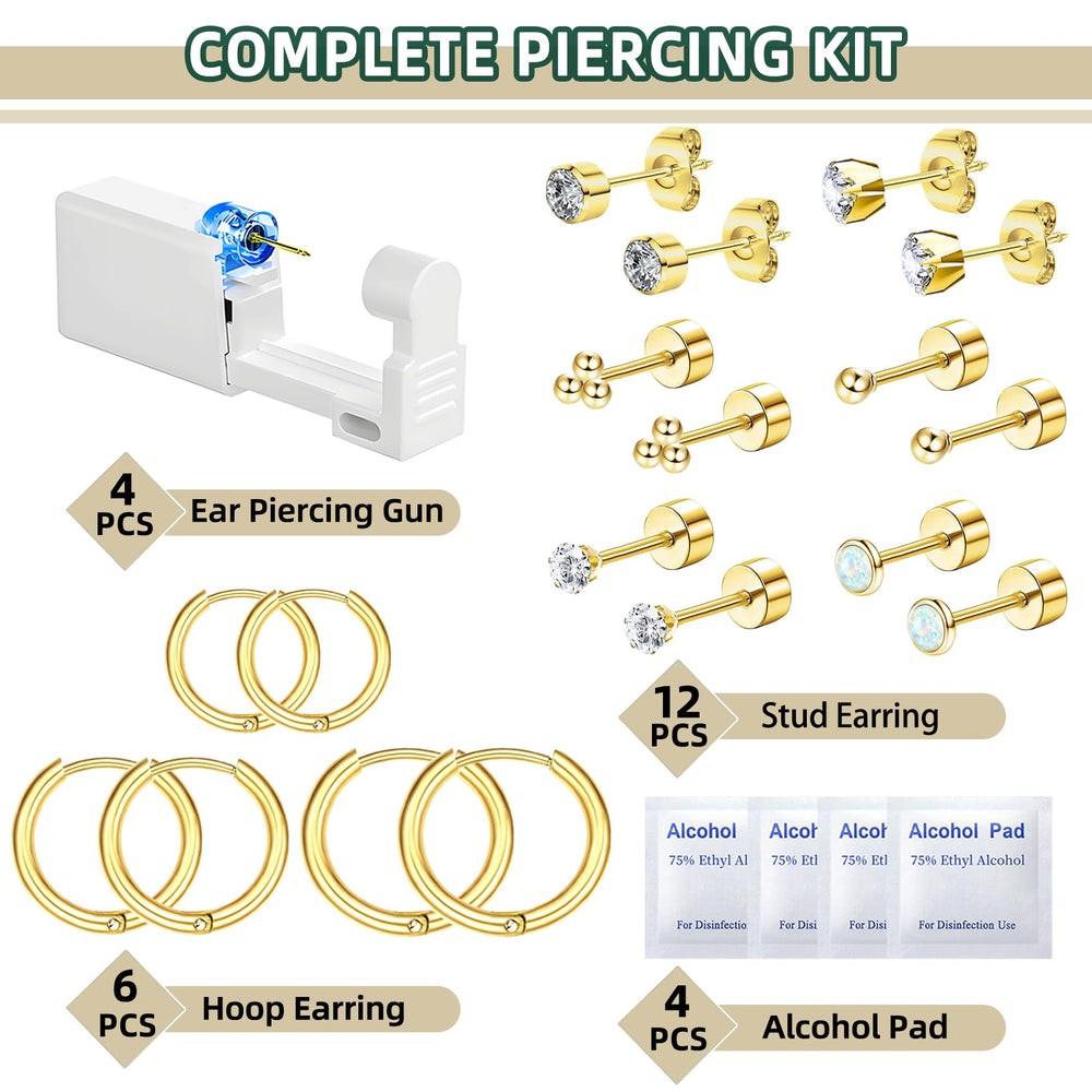 Nunpag aretes zirconia 12 piezas brindan brillo duradero para uso diario.