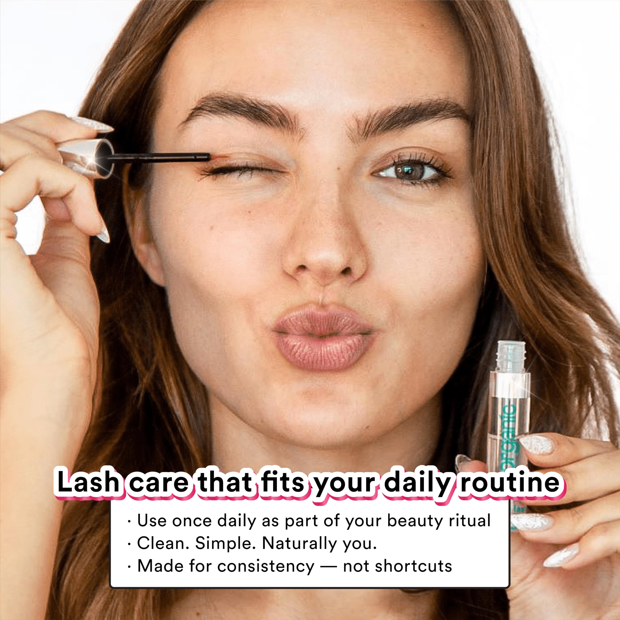Packaging box of NuOrganic Cosmic Lash Serum on a clean vanity
