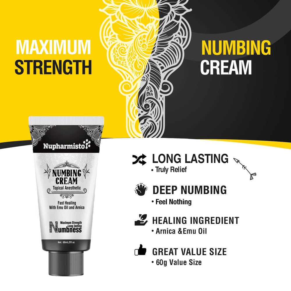 Nupharmco Crema Adormecedora 60ml: aplicación suave para desensibilizar la piel.