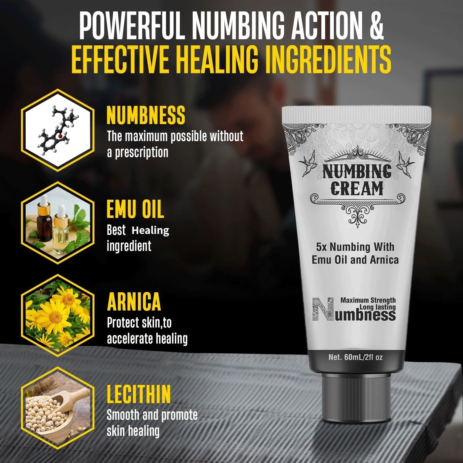 Nupharmco Numbing Cream being applied to skin delivering a cooling sensation and comfort.