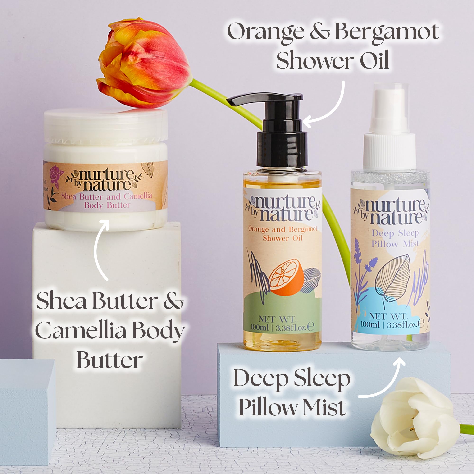 Nurture by Nature New Mom Set body butter for nourishing, soft skin.
