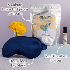 Nurture by Nature New Mom Set sleep mask for darkness and restful nights.