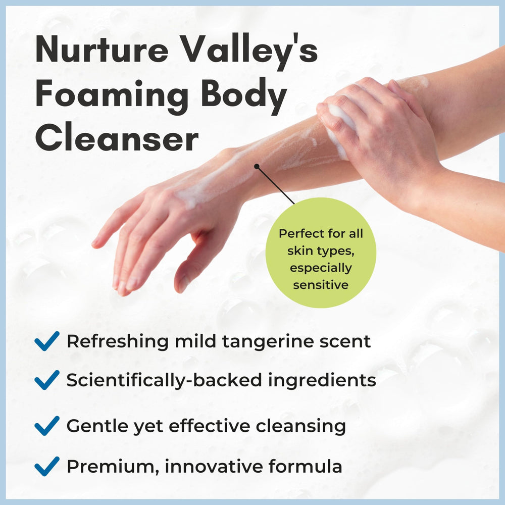 Nurture Valley soothing moisture-rich foam on skin