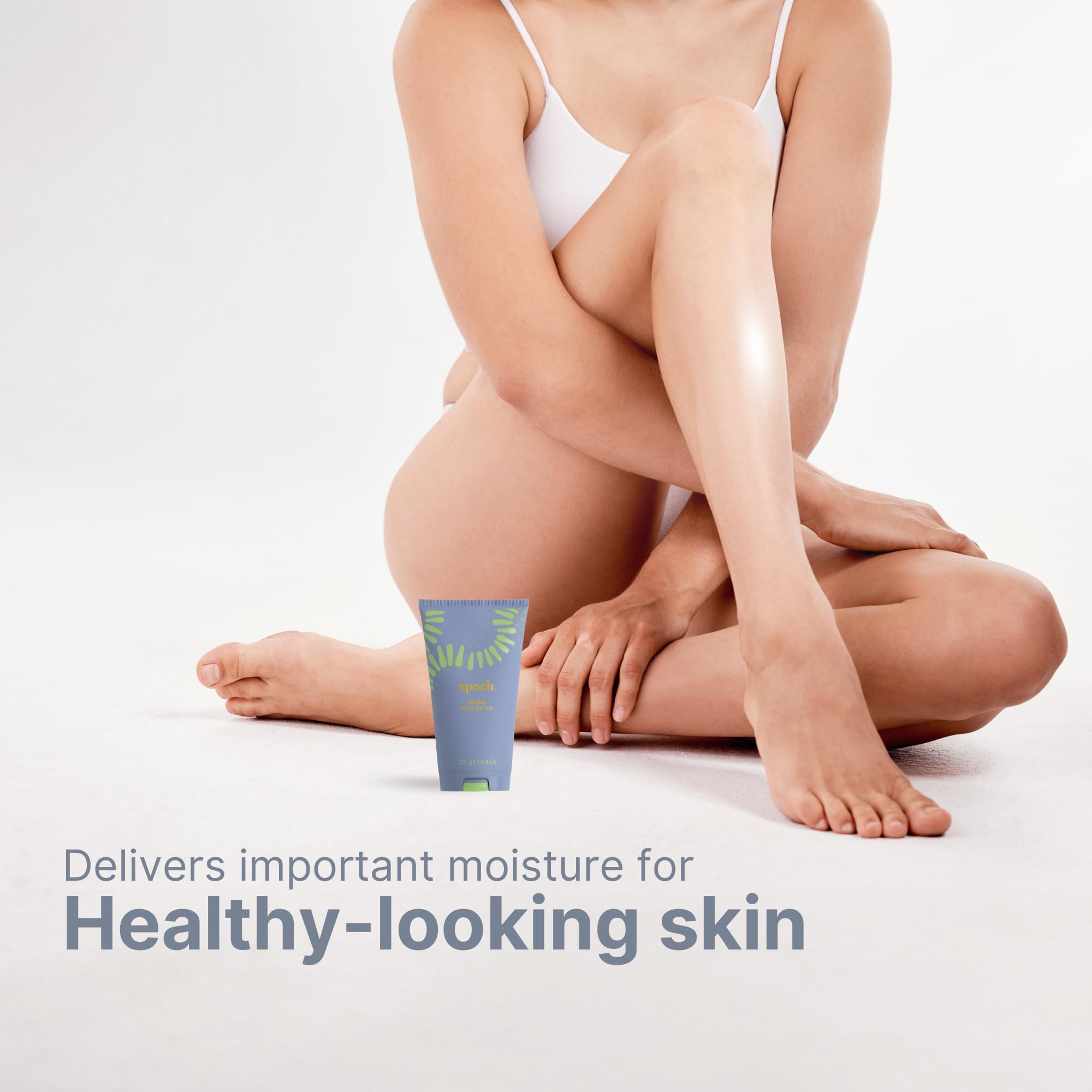 Nu Skin Epoch Baobab Body Butter swatch on skin demonstrates rich cream texture