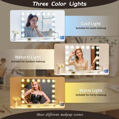 NUSVAN mirror with 15 dimmable LEDs for precise makeup