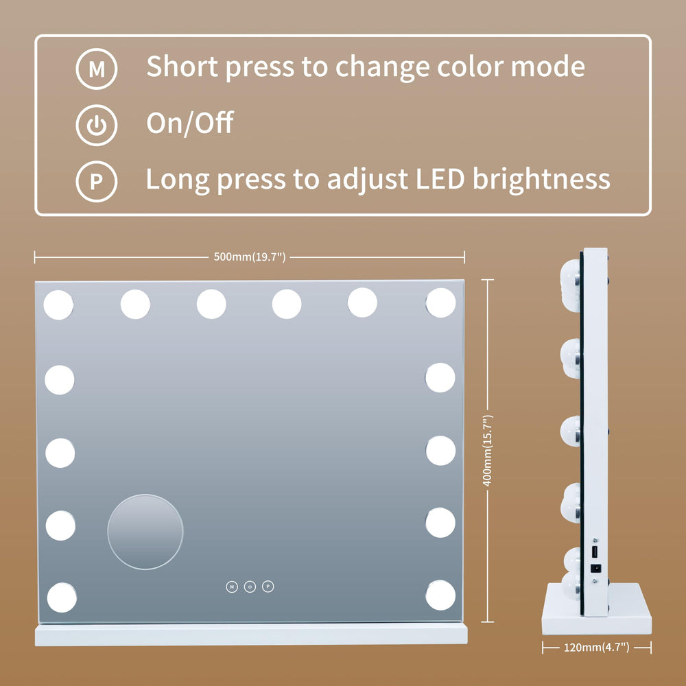 NUSVAN vanity mirror detachable 10X magnifier for precise detail.