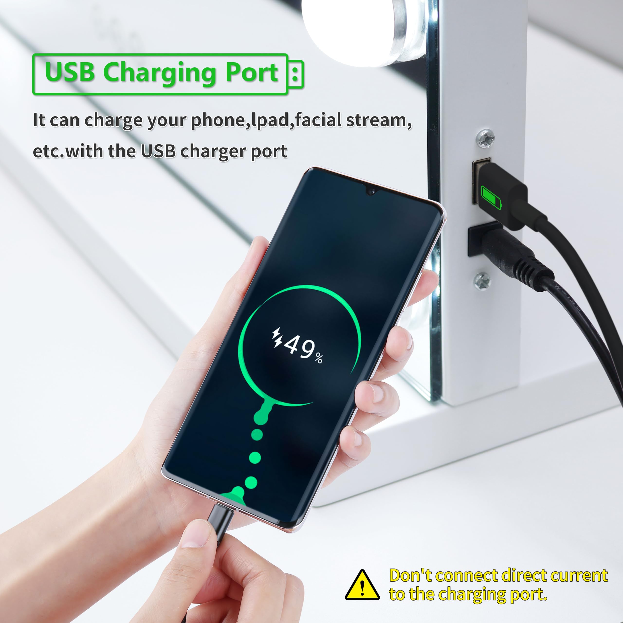 NUSVAN vanity mirror touch control with memory for easy setup.