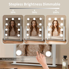NUSVAN vanity mirror with lights detachable 10X magnifier for precise detail