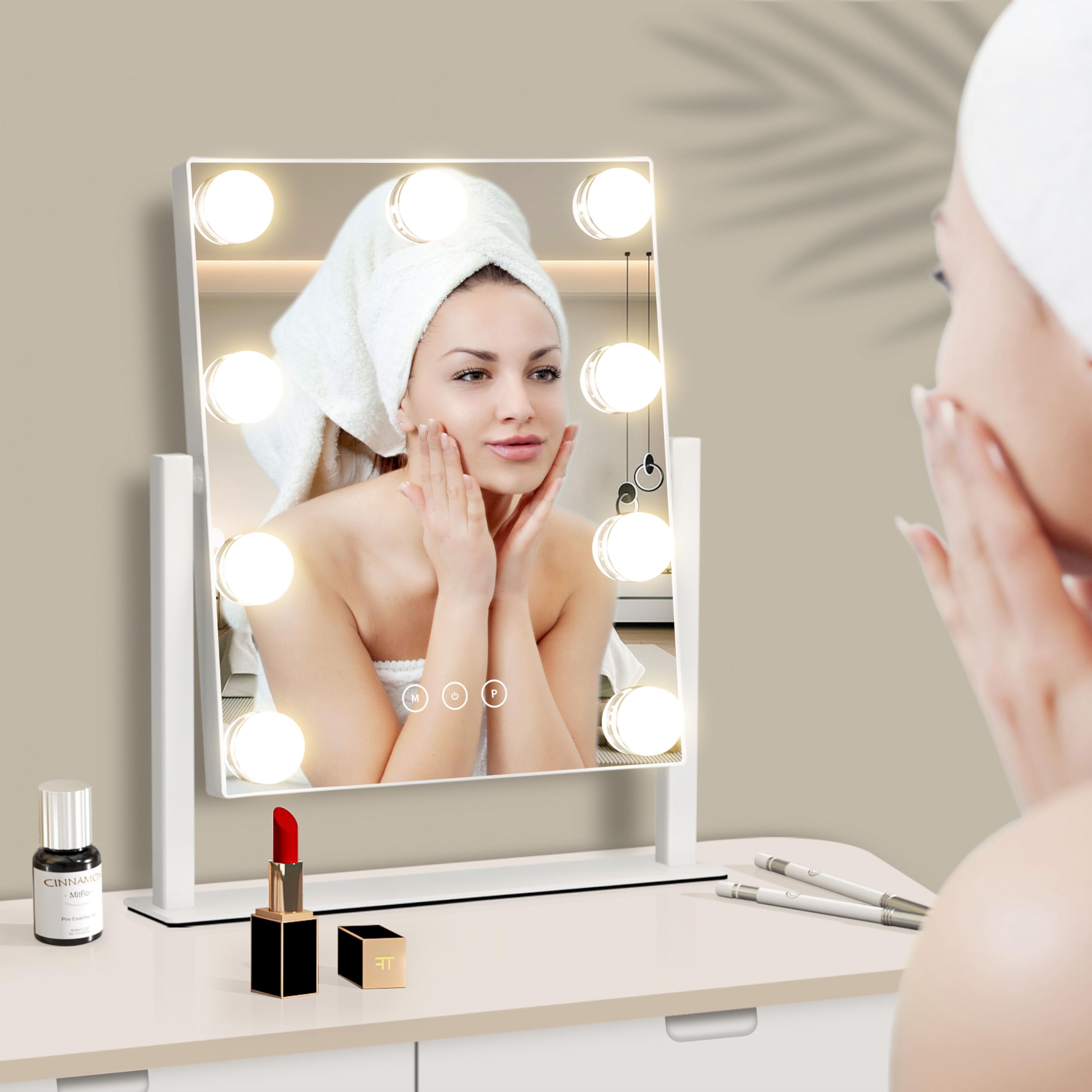 NUSVAN vanity mirror with lights touch control panel and memory