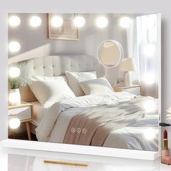 NUSVAN vanity mirror with lights showing clear makeup lighting