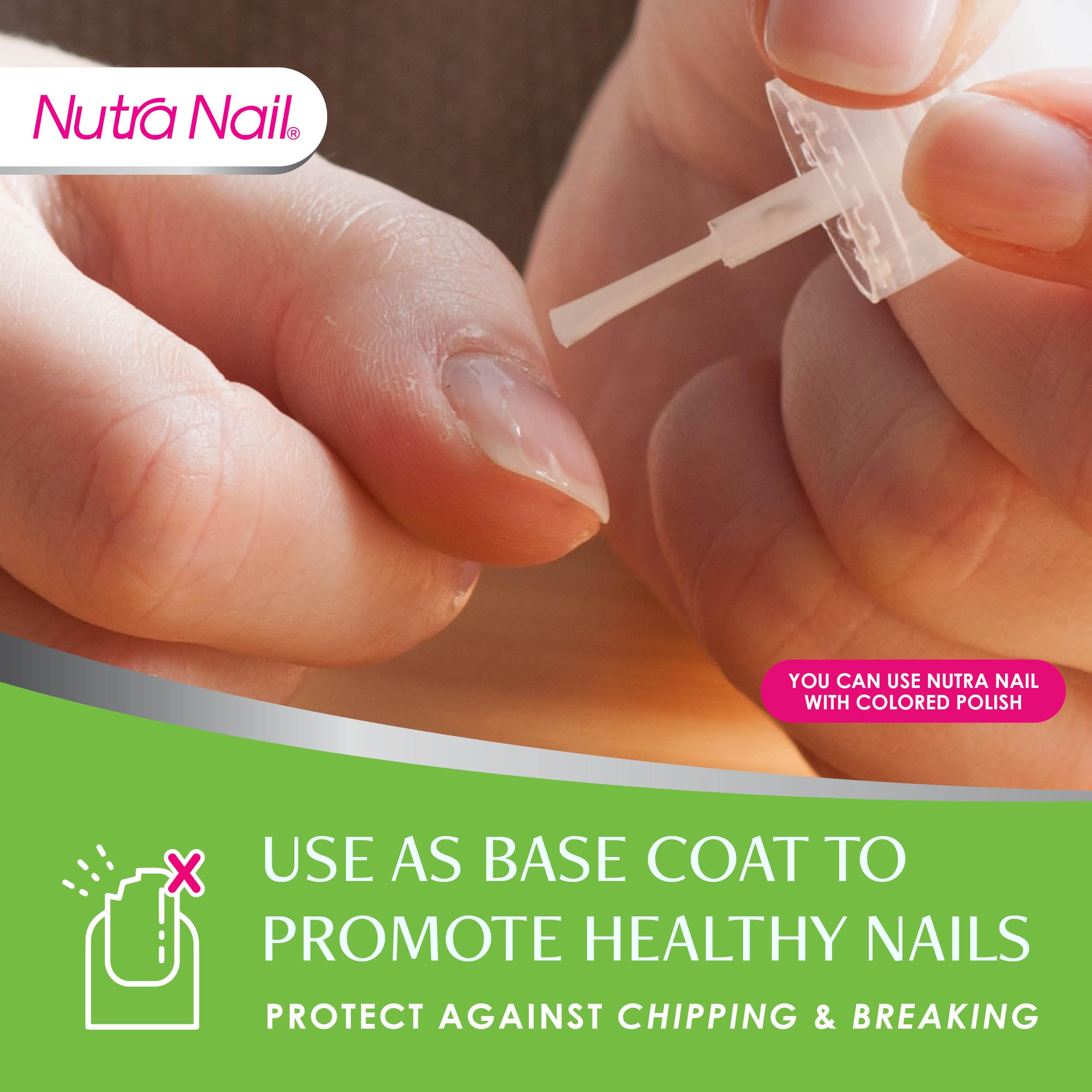 Nutra Nail: uñas frágiles mostrando antes del tratamiento.