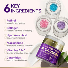 Nutraharmony crema facial con ácido hialurónico para hidratación profunda.
