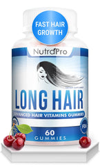 NutraPro Gominolas Pelo Largo en frasco, apoyo al crecimiento capilar saludable.
