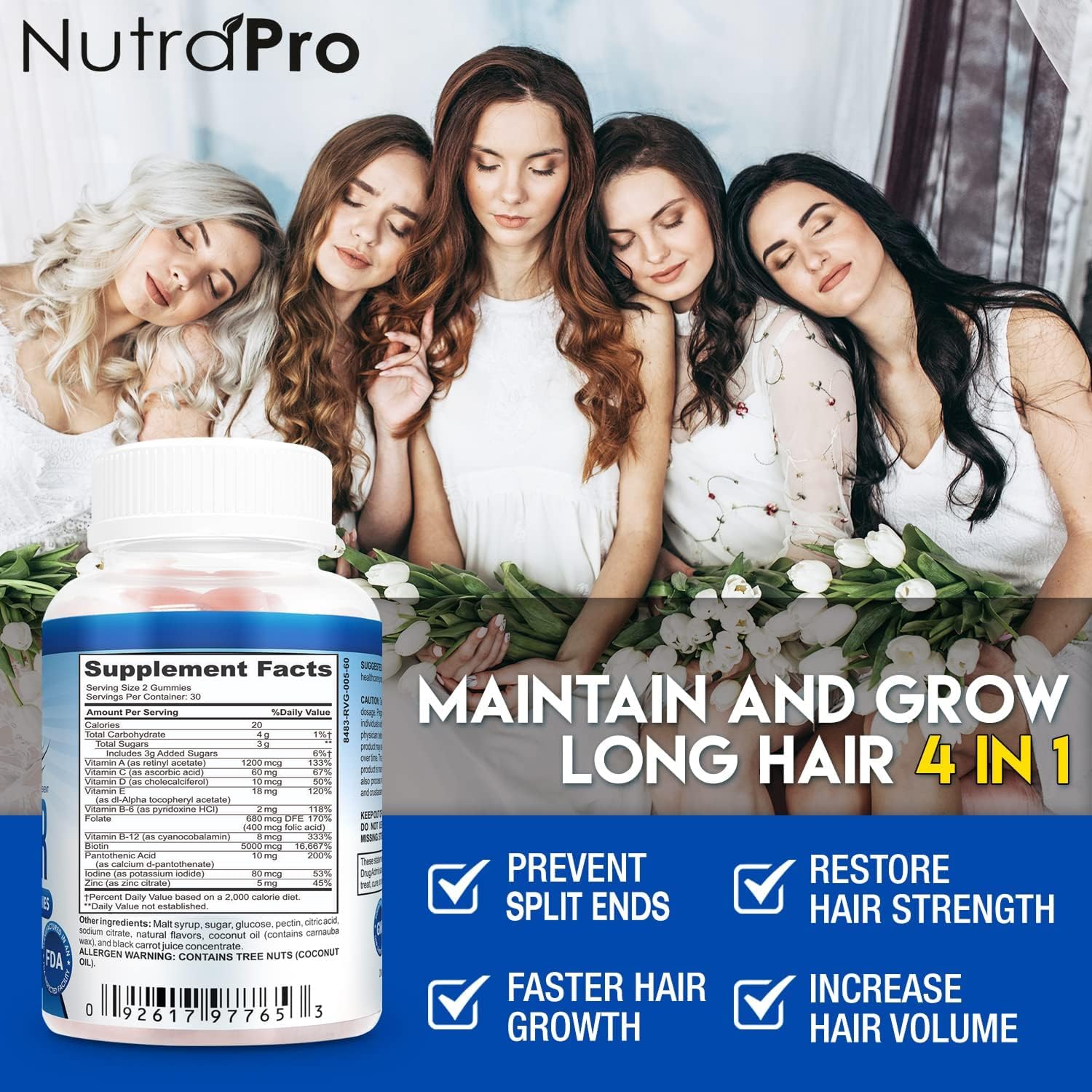 NutraPro Gominolas Pelo Largo, sabor cereza para una experiencia agradable.