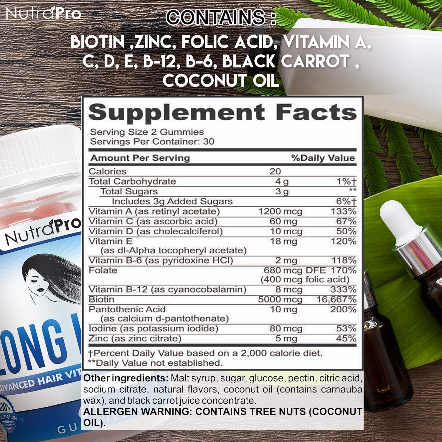 NutraPro Gominolas Pelo Largo, uso diario para mayor volumen capilar.
