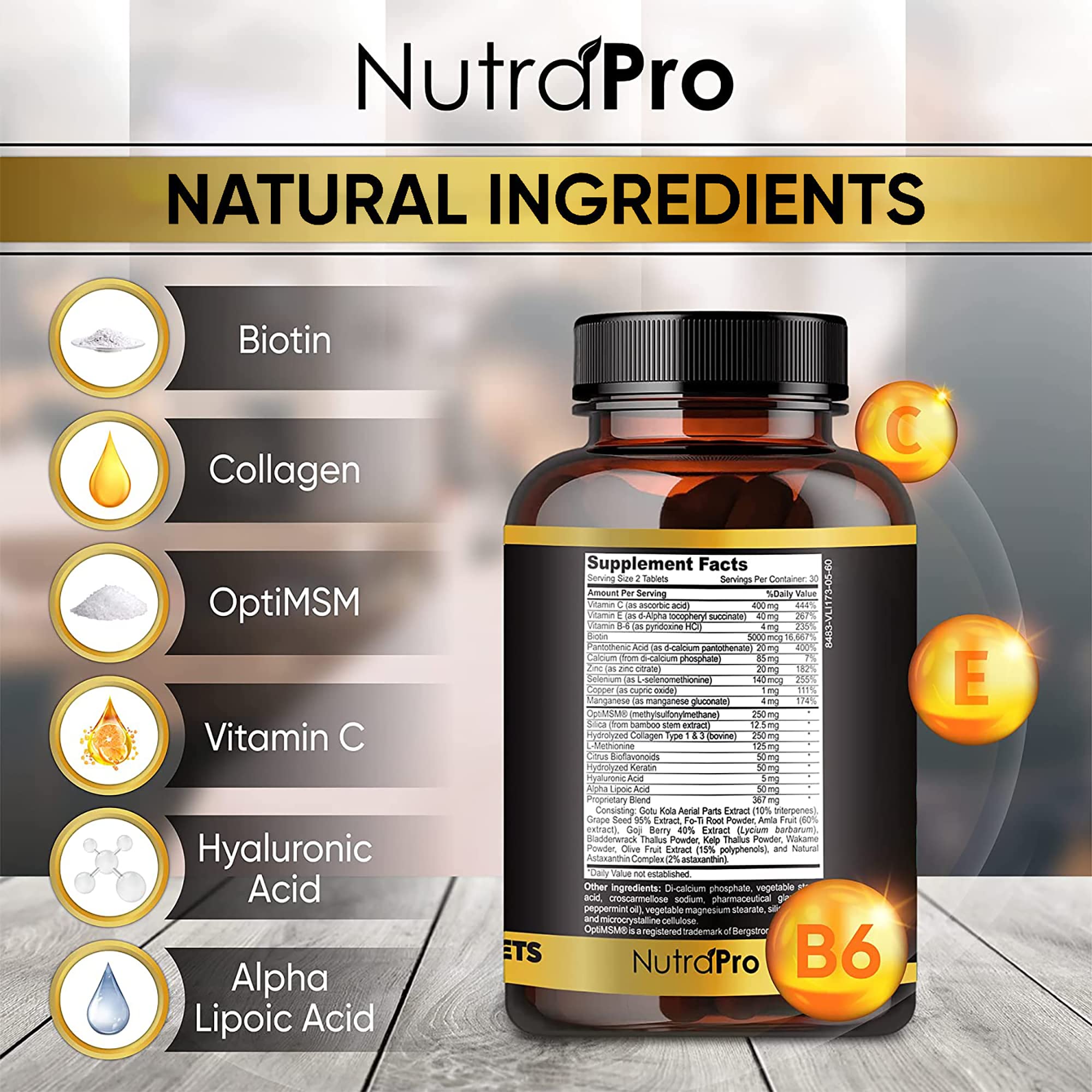 NutraPro para hombre, cabello y barba más gruesos.
