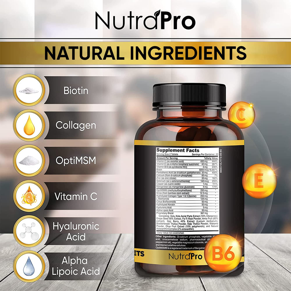 NutraPro para hombre, cabello y barba más gruesos.