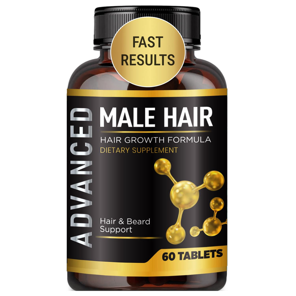 NutraPro vitaminas para cabello, botella vertiéndose, apoyo posible para cabello más grueso.
