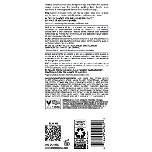 Nutri-Ox Champú Suave, envase de 15,2 oz facilita el uso diario.