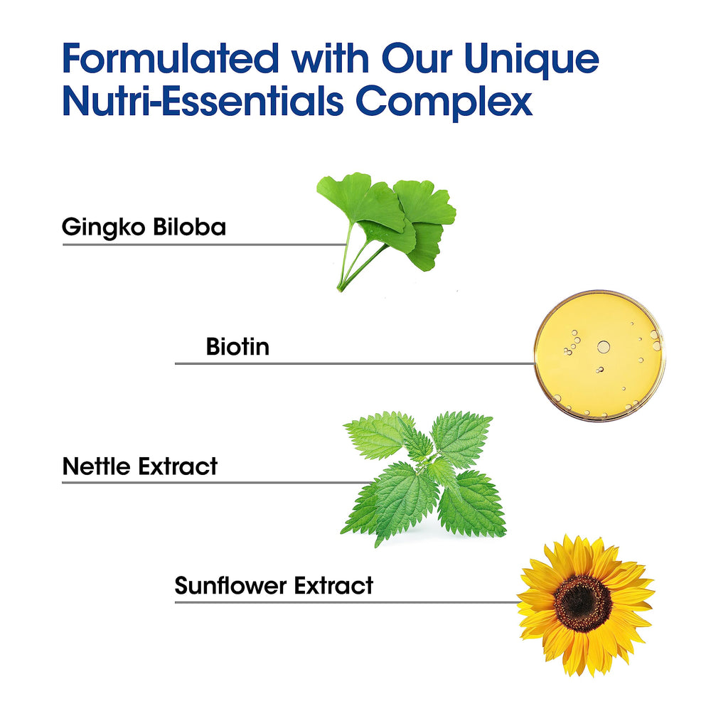 Nutri-Ox Champú Suave, ingredientes Nutri-Essentials para la salud del cuero cabelludo.