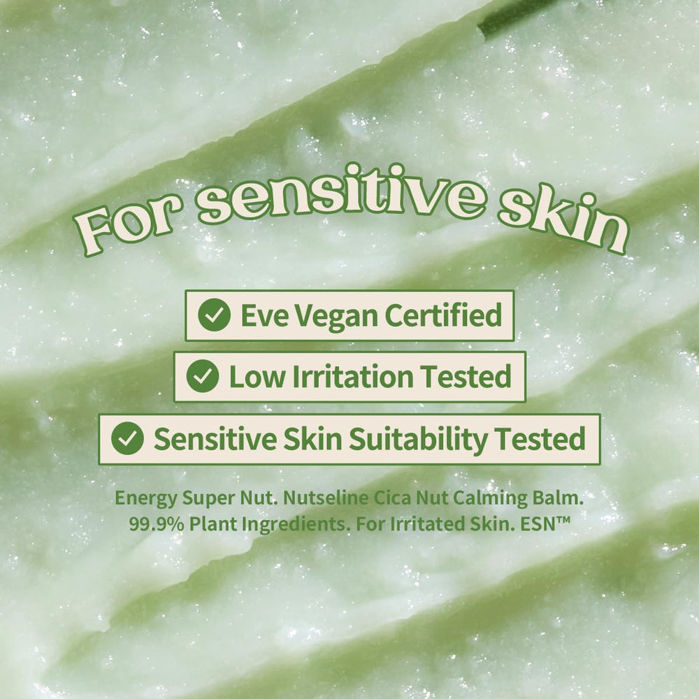 nutseline Cica Nut Calming Balm probado por dermatólogos para piel sensible.