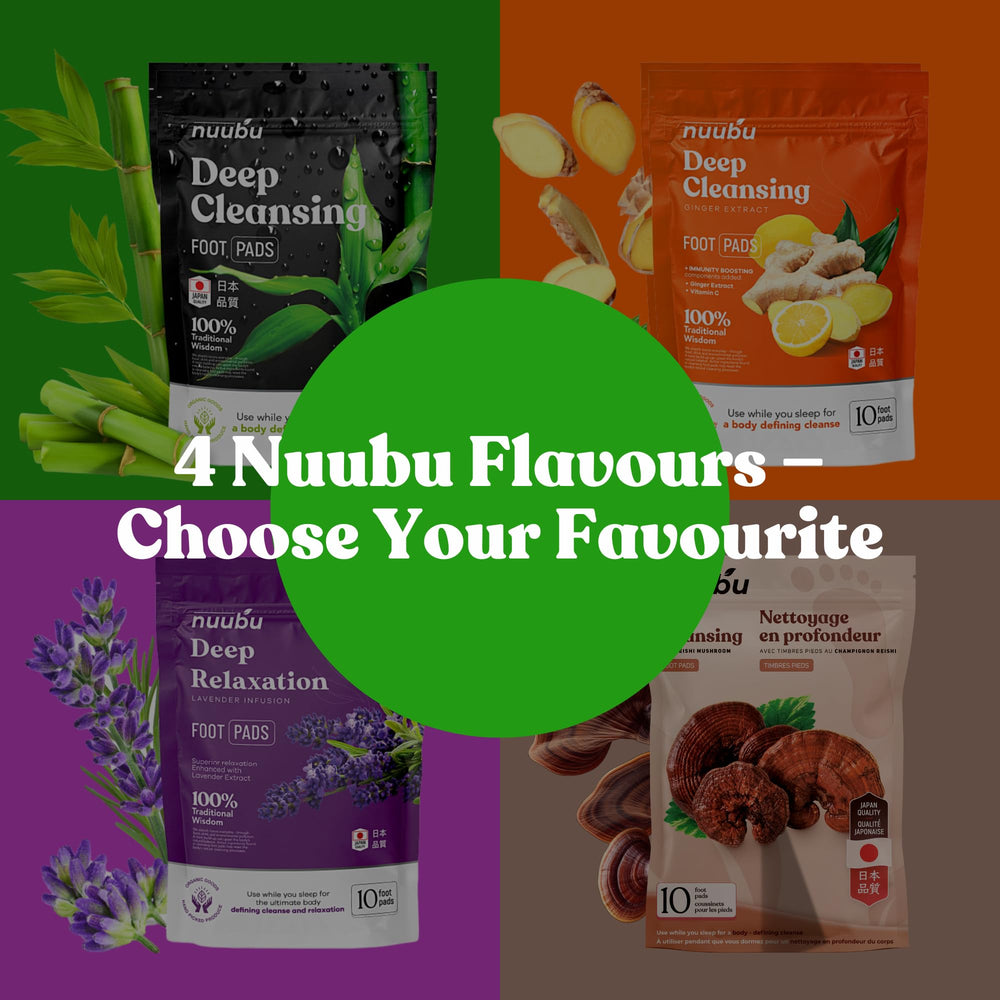 Nuubu empaque natural y elegante, destaca ingredientes premium para el cuidado de pies.
