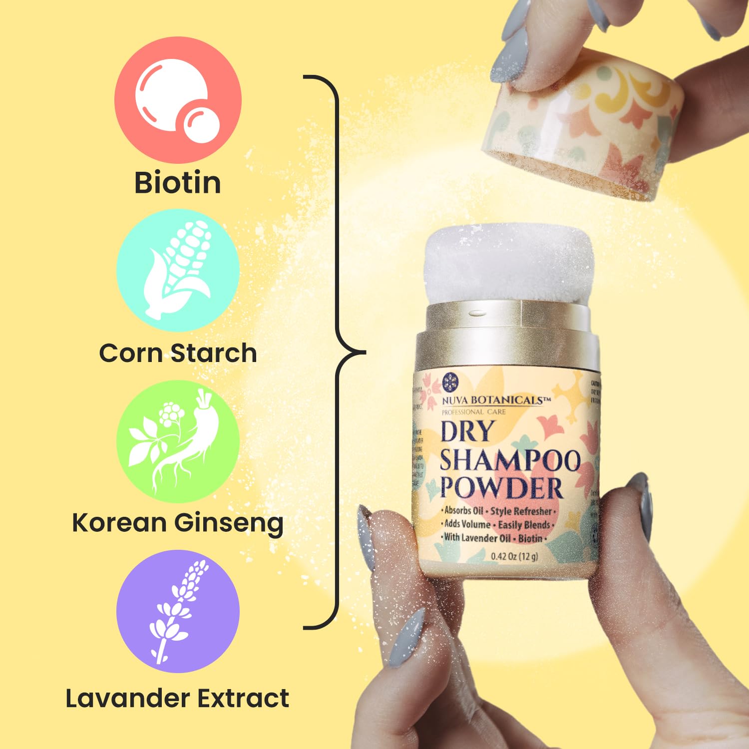 Nuva Botanicals Korean Ginseng formula provides lift between washes.