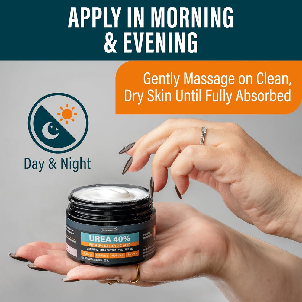 NUVADERMIS foot care use demonstrates targeted moisture for dry feet