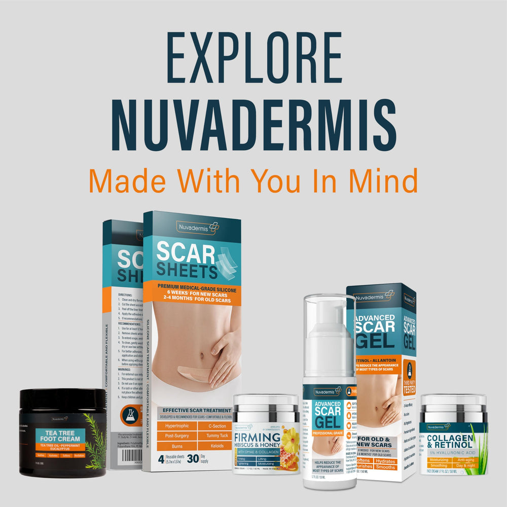 NUVADERMIS bottle label highlights dermatologist-tested, cruelty-free formulation