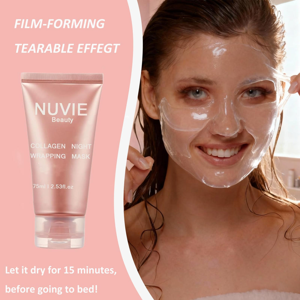 Nuvie Beauty aplicación nocturna, capa uniforme para hidratación suave.