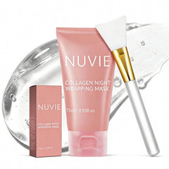 Nuvie Collagen Overnight Mask packaging for premium nighttime routine.