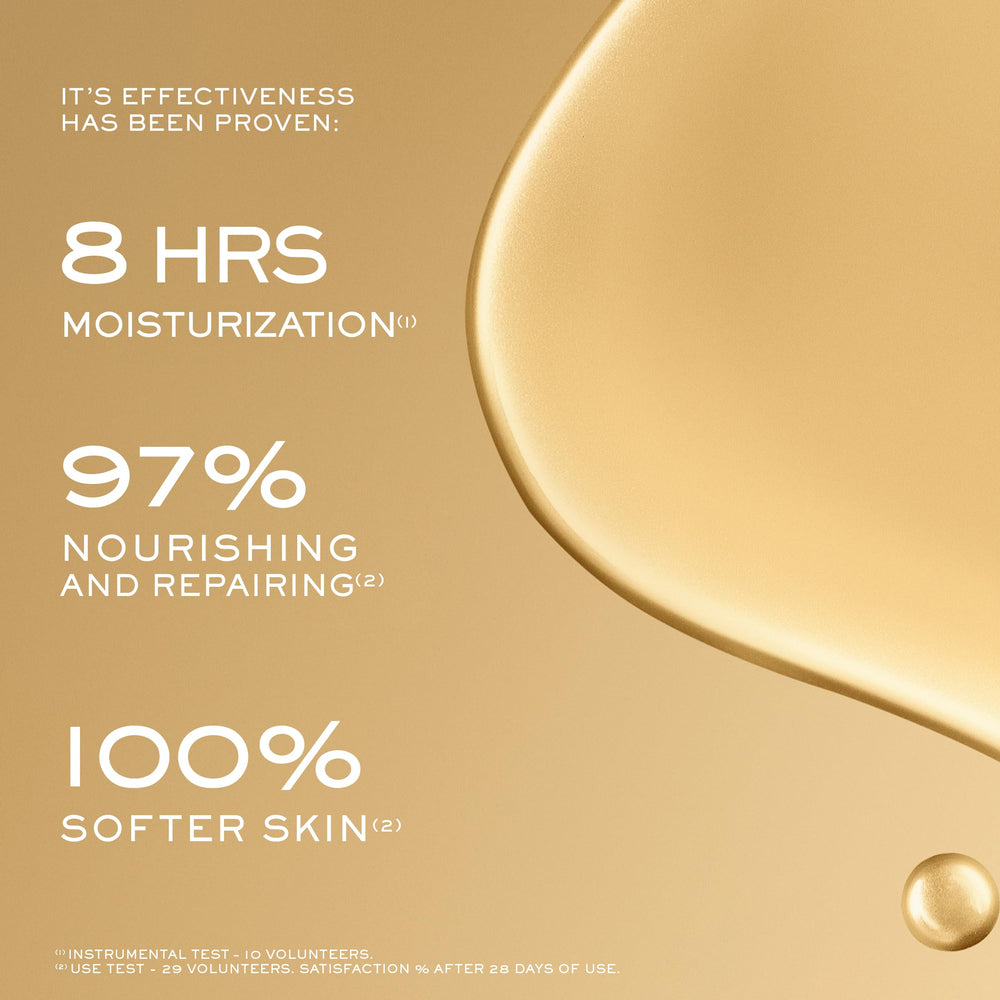 Nuxe Huile Prodigieuse dry oil applied for hydrated face and body