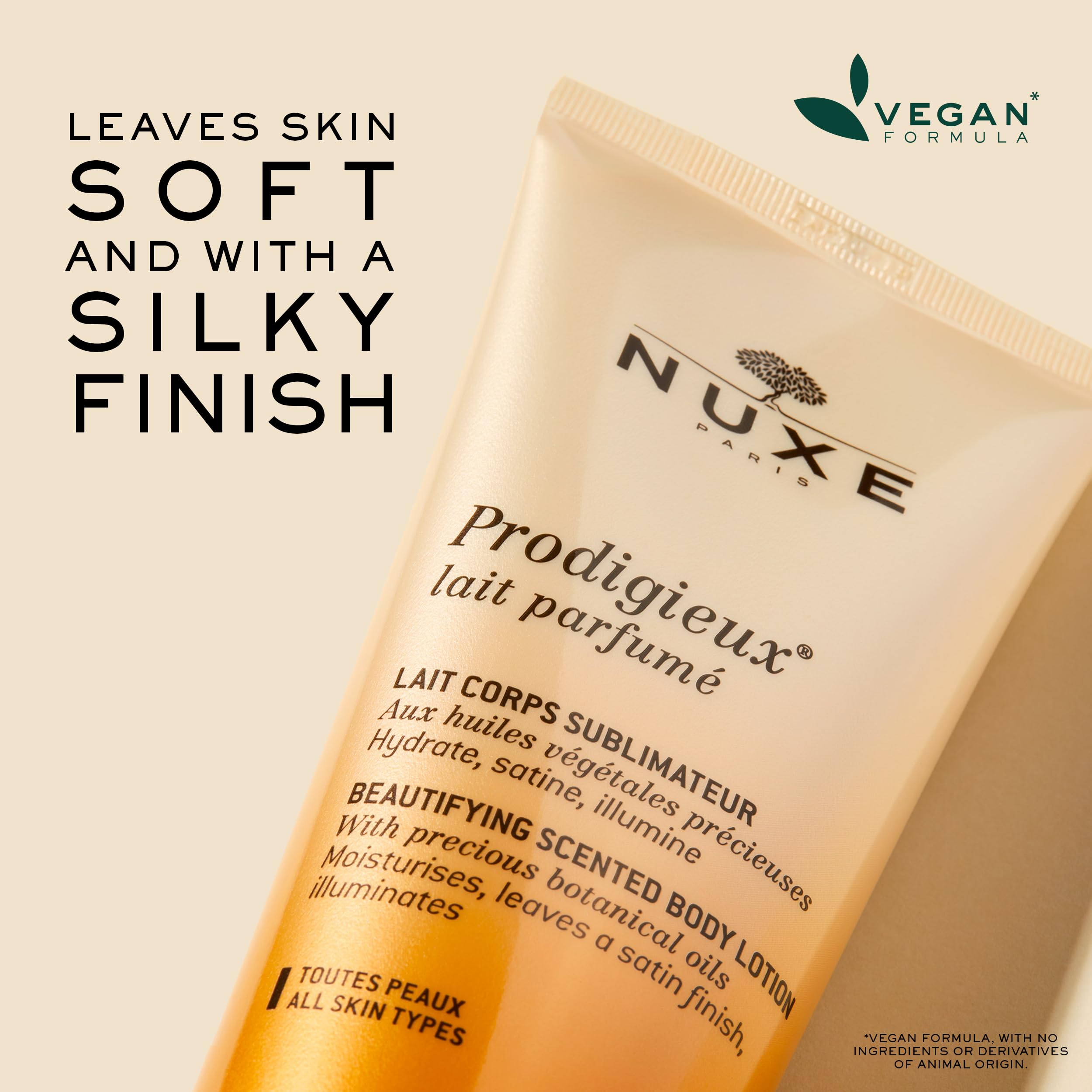 Satin finish visible as the lotion glides smoothly on skin