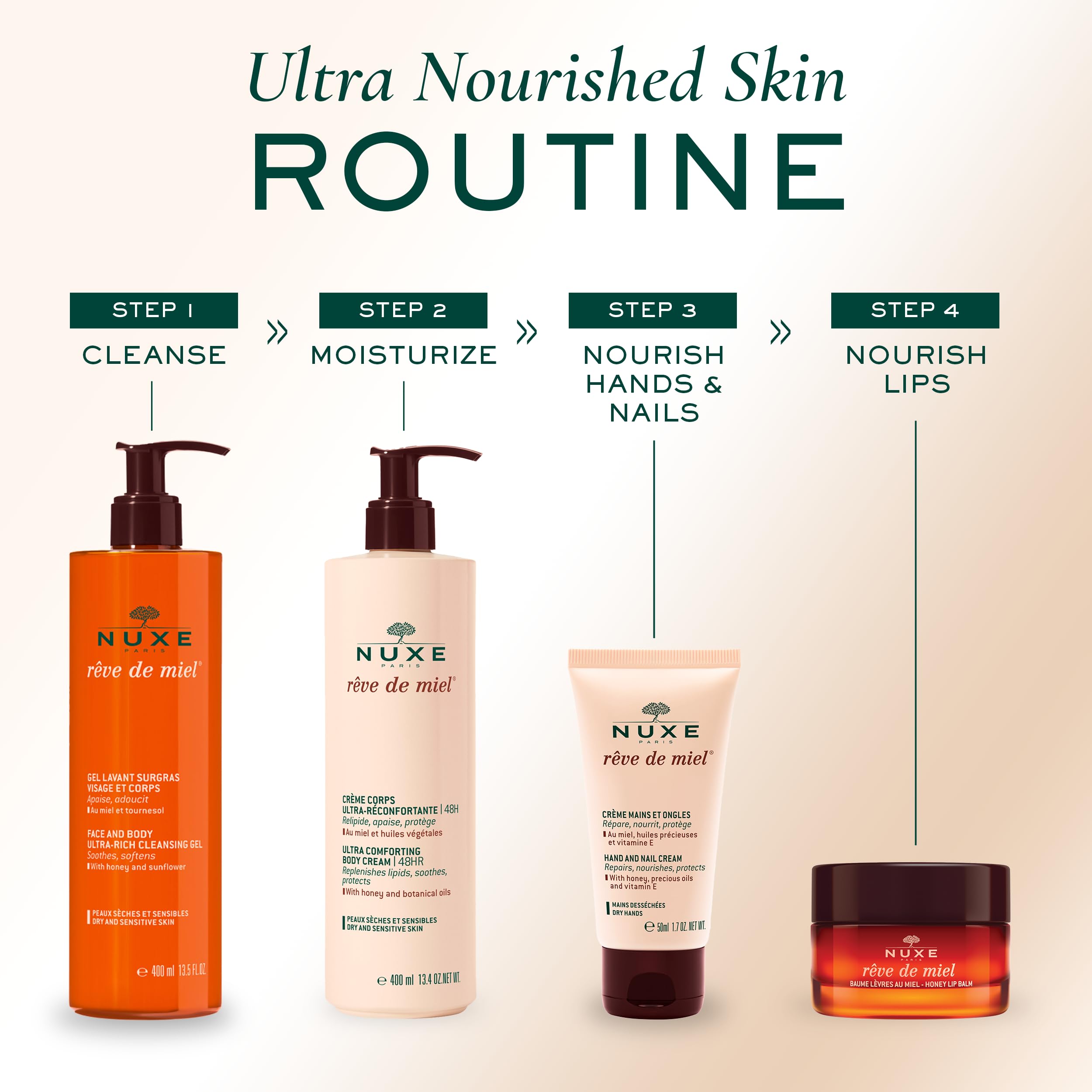 Nuxe Reve de Miel envase 50 ml, fácil de llevar