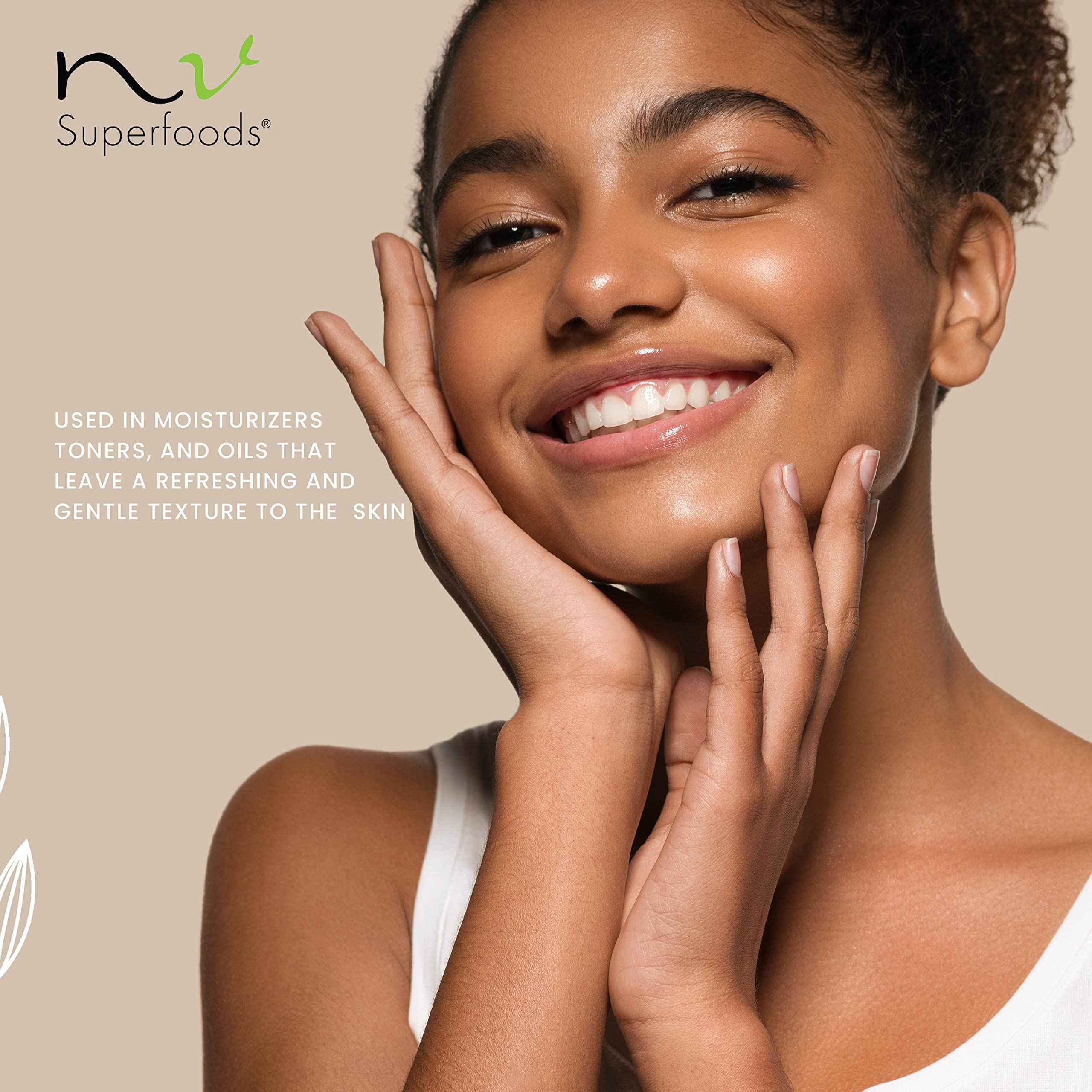 NV Superfoods cruelty-free USDA organic label signals ethical sourcing.