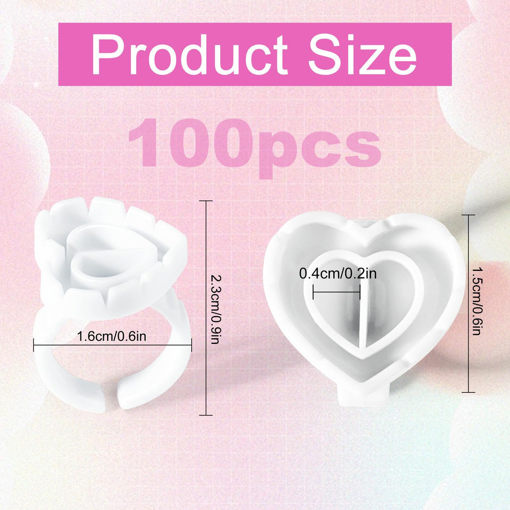 NXJ INFILILA rings with grooves help manage adhesive and reduce spills during lash work.
