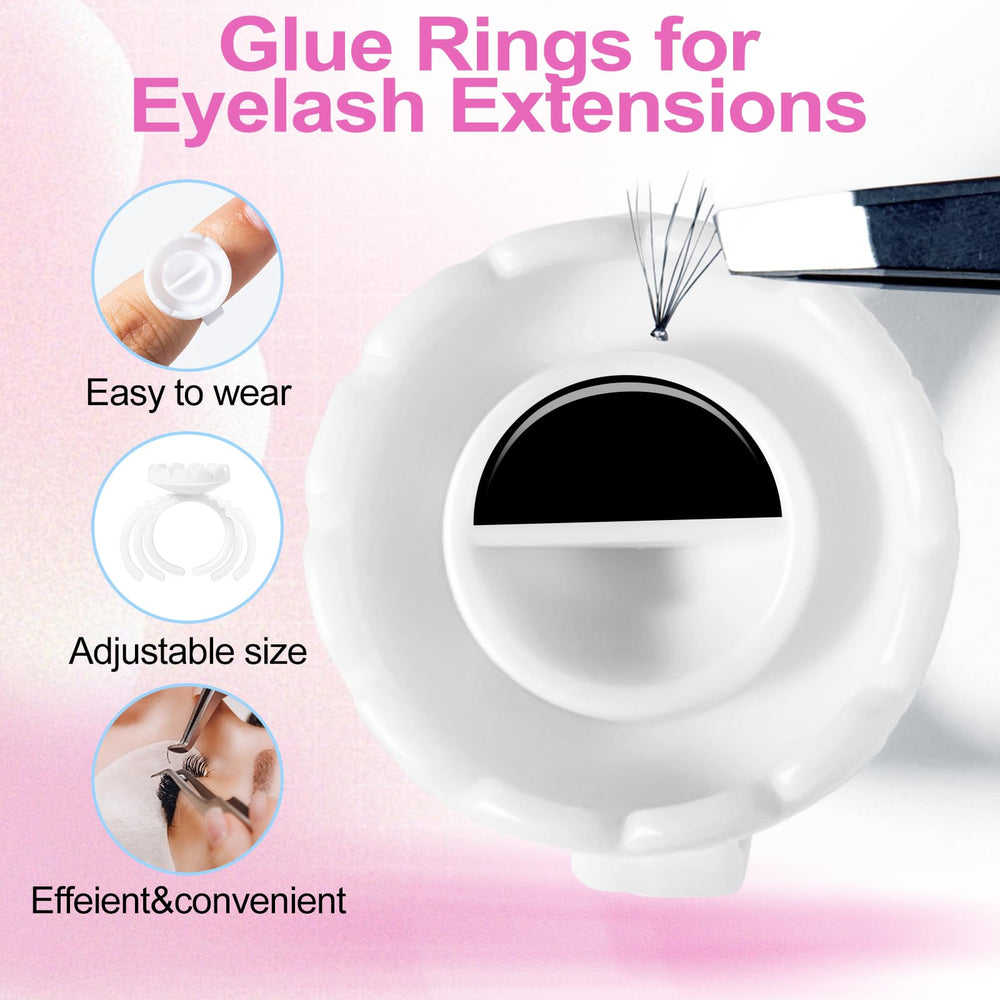 NXJ INFILILA glue rings for lash extensions assist precise fan shaping.