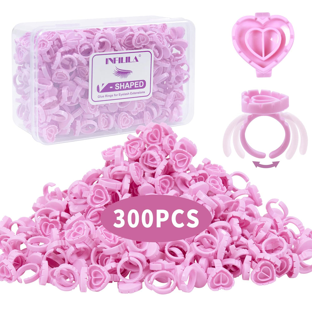 NXJ INFILILA heart-shaped glue rings for lash extensions improve grip and precision.