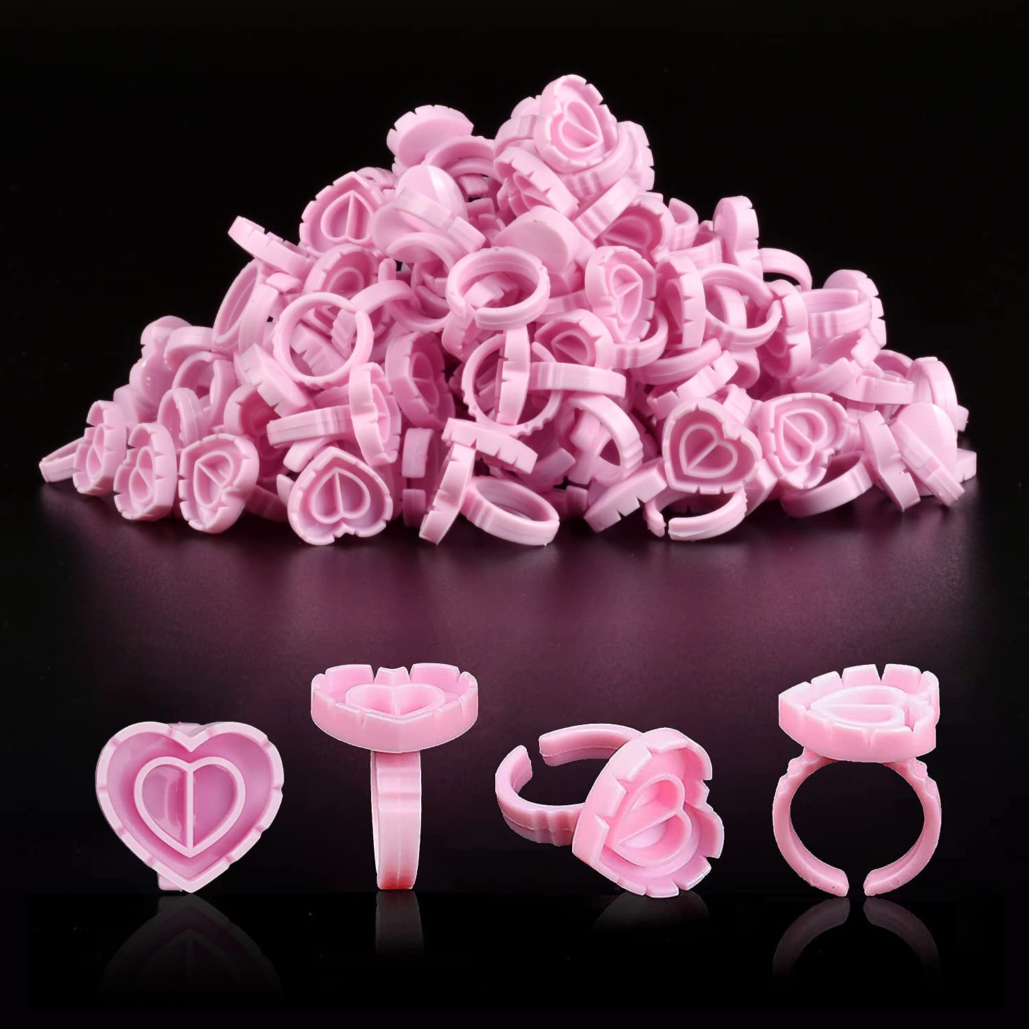 NXJ INFILILA glue rings heart shape for organized lash extensions and extended glue drying time