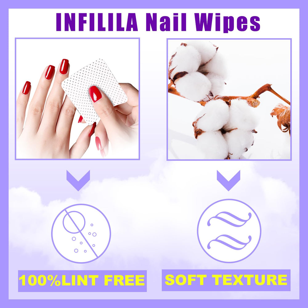 NXJ INFILILA lint-free wipes close-up shows absorbent texture for clean removal