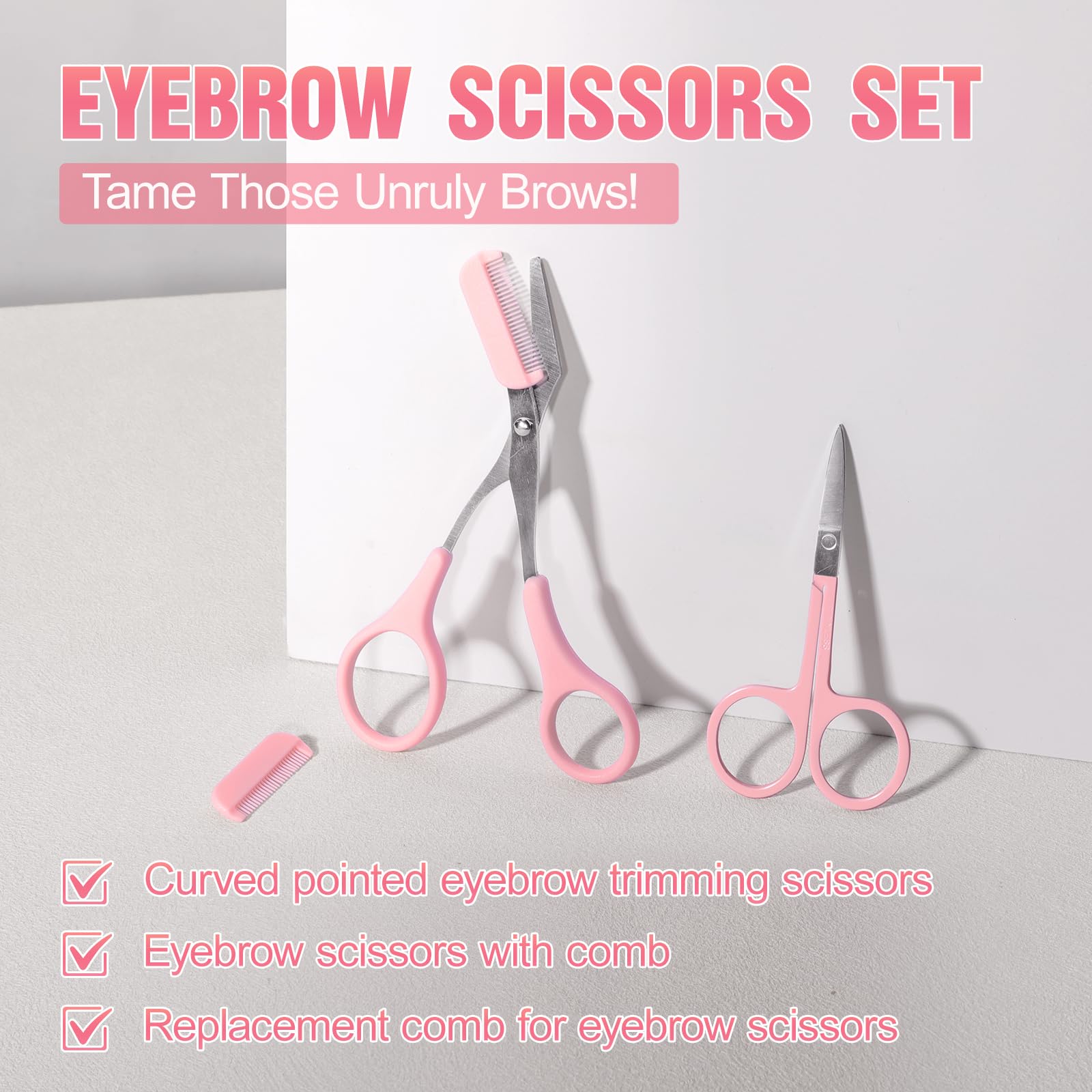 NXPPYY eyebrow kit with comb scissors for safe, clean trims