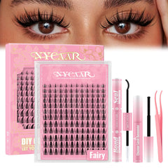 NYCAAR Fairy lash clusters kit with varied 8-18mm lengths for anime-style eyes.