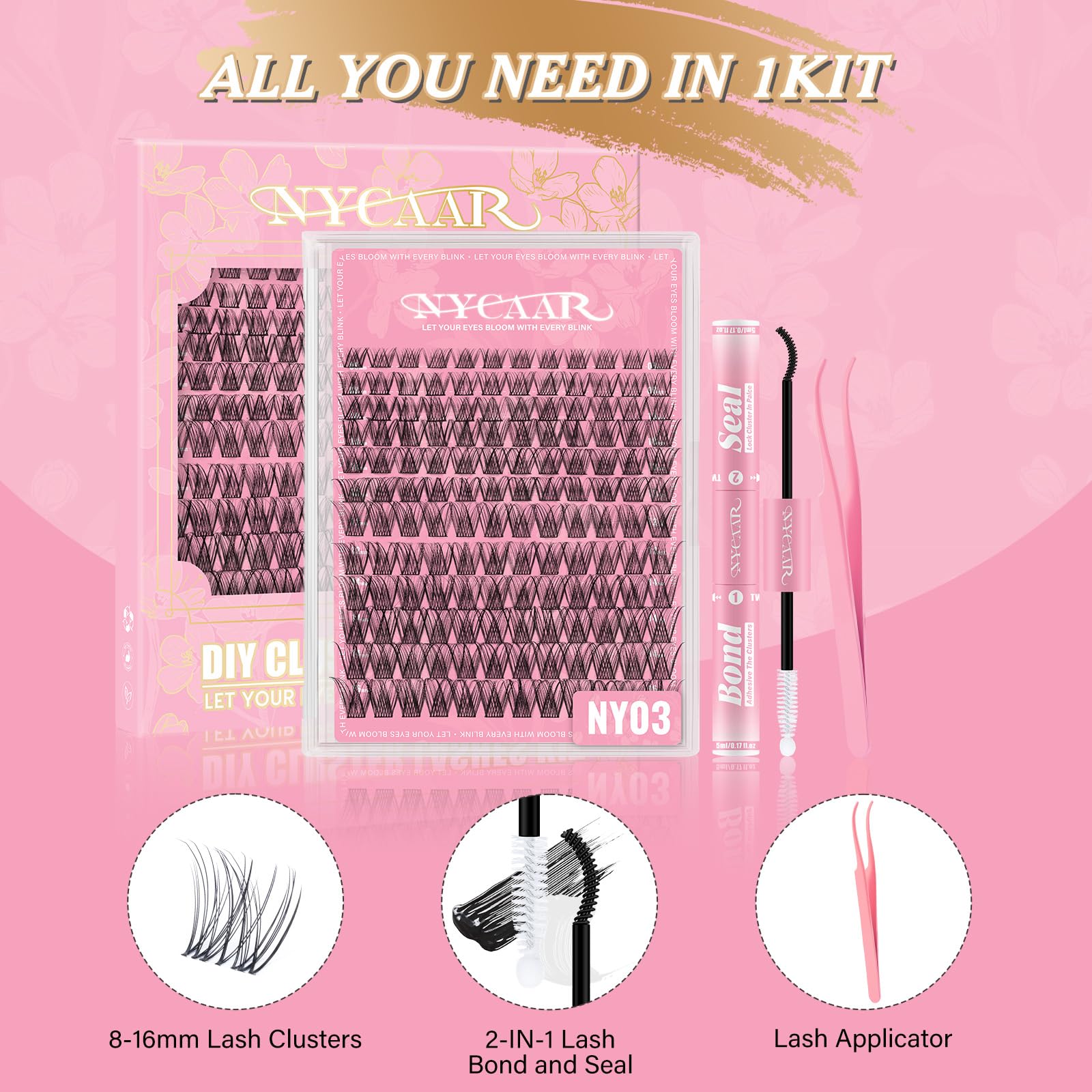 NYCAAR D curl lashes highlight fluffy natural finish