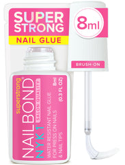NYK1 NailBond brush-on glue 8ml bottle, quick-drying and durable for press-on nails.