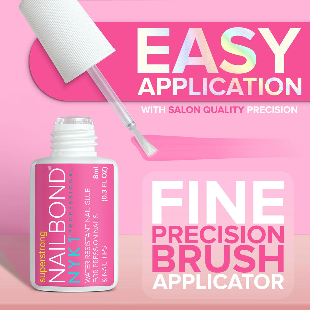 NYK1 NailBond bottle ready for salon-quality results at home during nail tips and acrylic nails.