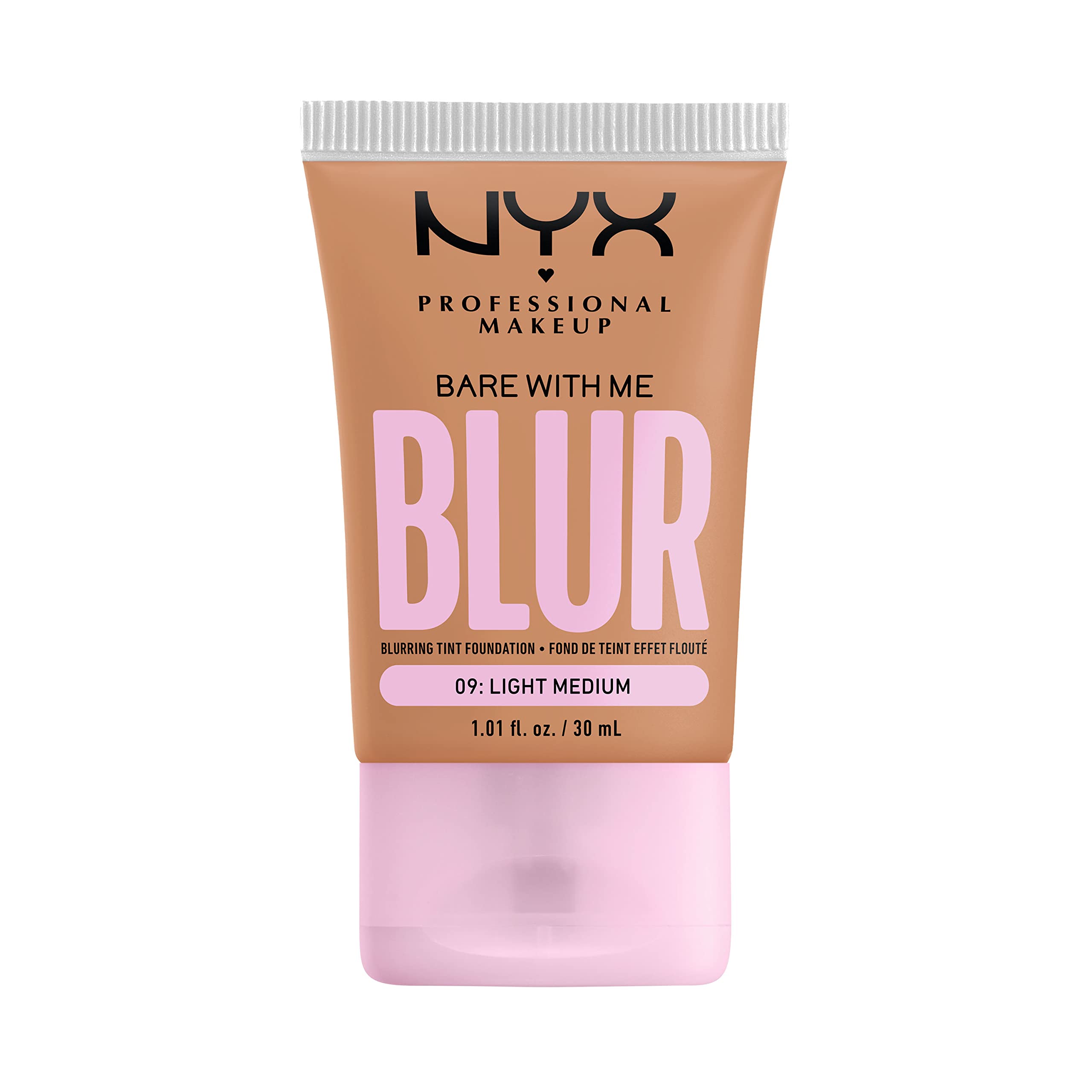 NYX Bare With Me Blur Tint: botella visible y acabado difuminado para rostro.