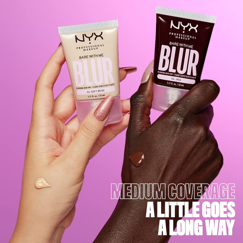 NYX Bare With Me Blur Tint: cobertura media que se puede construir para mayor cobertura.