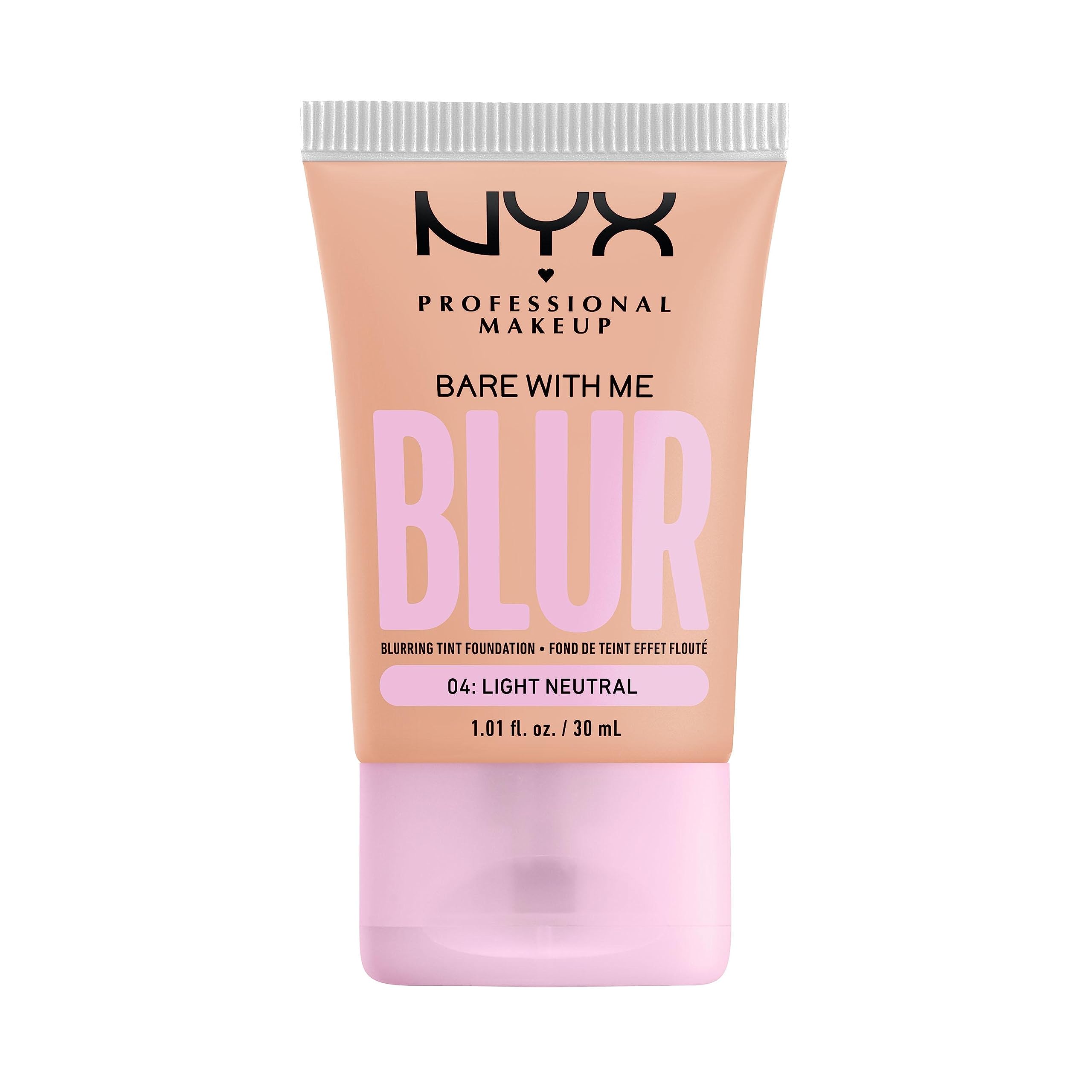 NYX Bare With Me Blur Tint Foundation con acabado difuminado para piel suave y uniforme.